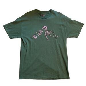 Division of Labor Men's Green and Pink Rose Tee